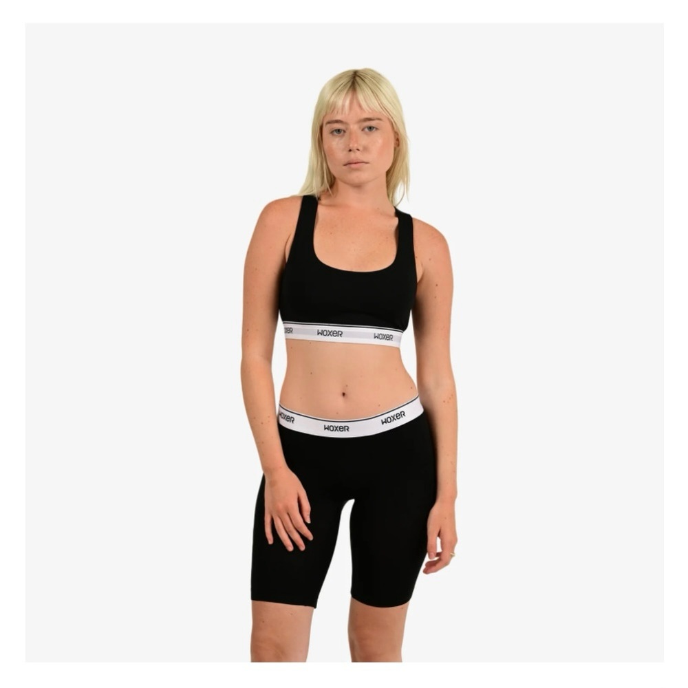 WOXER Biker Black Boxer Shorts in Soft Model Fabric, Size: Medium